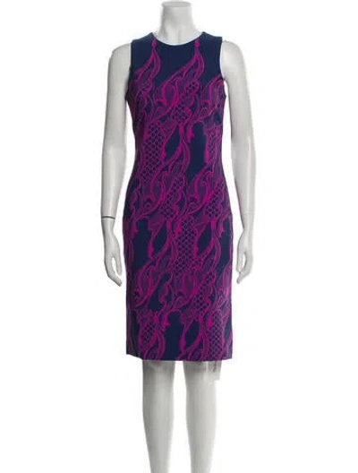 Pre-owned Wes Gordon Printed Knee-length Dress In Blue