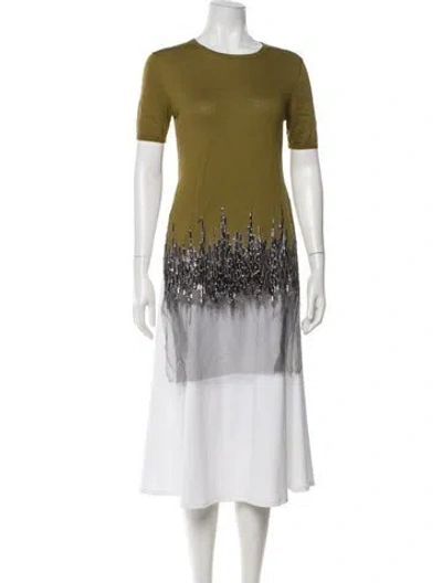 Pre-owned Wes Gordon Scoop Neck Sweater In Green