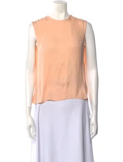 Pre-owned Wes Gordon Silk Crew Neck Blouse In Orange