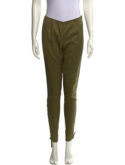 Pre-owned Wes Gordon Skinny Leg Pants In Green