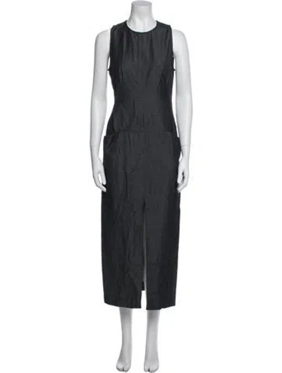 Pre-owned Wes Gordon Wool Midi Length Dress In Gray