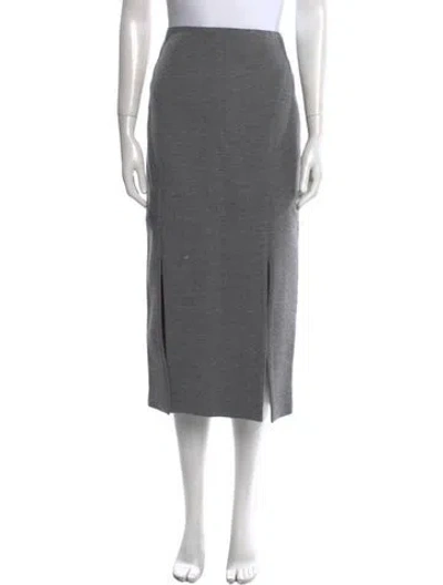 Pre-owned Wes Gordon Wool Midi Length Skirt W/ Tags In Gray