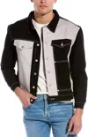 Wesc Color Block Trucker Jacket In Black In Black