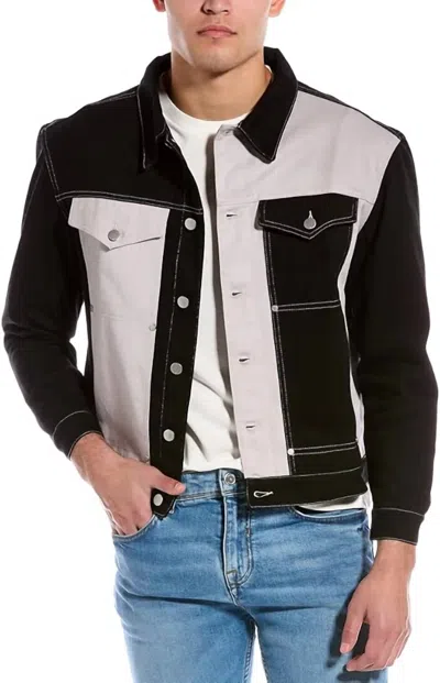 Wesc Color Block Trucker Jacket In Black