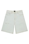 Wesc Distressed Denim Jorts In Blue