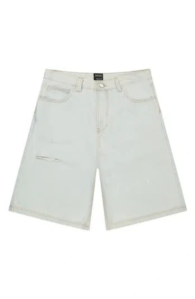Wesc Distressed Denim Jorts In Blue