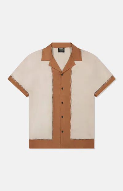 Wesc Men's Chocolate Colorblock Camp Shirt In Brown