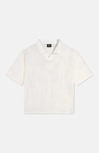 Wesc Men's Johnny Mesh Collar Pullover Shirt In White