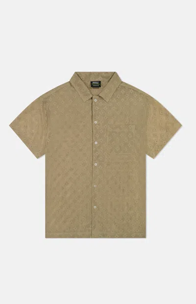 Wesc Men's Mesh Camp Shirt In Twill In Brown
