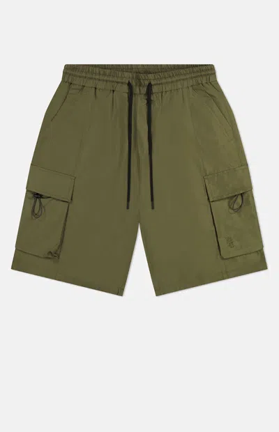 Wesc Men's Olive Nylon Wind Cargo Shorts In Green