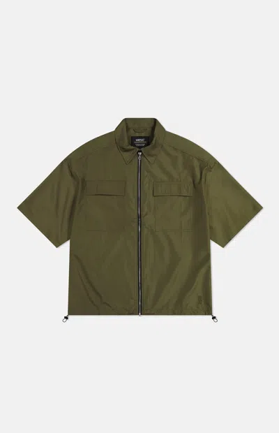 Wesc Men's Olive Open Wind Nylon Shirt In Green
