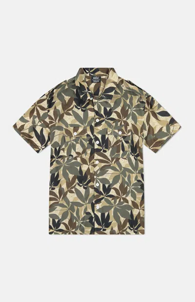 Wesc Men's Pachira Safari Camp Shirt In Olive In Multi