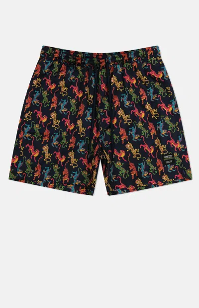 Wesc Men's Zack Tiger Aop 5" Swim Trunks In Multi