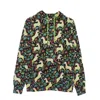 Wesc Mike Unicorn Aop Hoodie Black Men's Lightweight Hooded Sweatshirt In Multi
