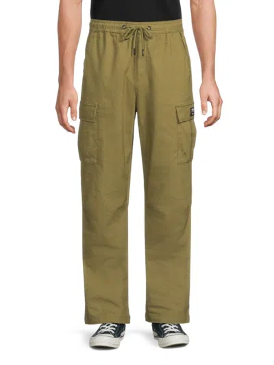 Wesc Stretch Cotton Wide-leg Cargo Pants In Green