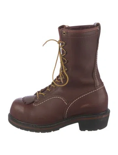 Pre-owned Wesco Leather Lace-up Boots In Multi