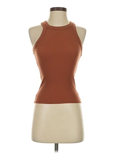 Pre-owned Wesley Tank Top Brown Halter Neckline Tops
