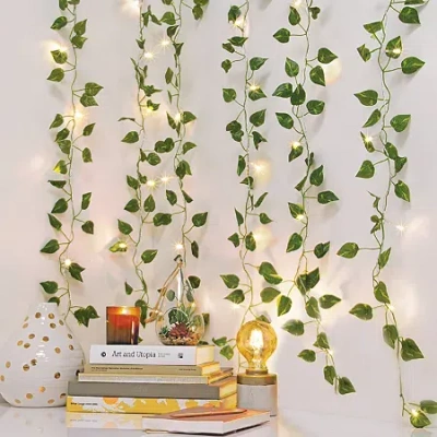 West & Arrow Led Vine Curtain String Lights In Green