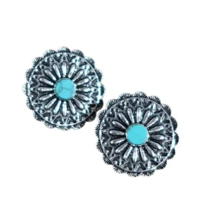 West & Co. Women's Asher's Flower Earrings In Turquoise In Metallic