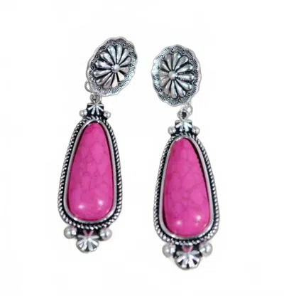 West & Co. Women's Cecil Statement Earrings In Pink And Silver
