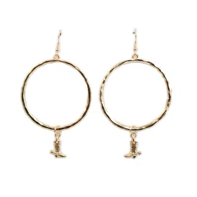 West & Co. Women's Cowboy Boot Dangle Hoop Earrings In Gold