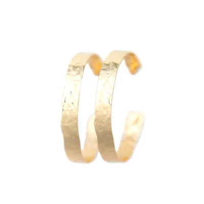 West & Co. Women's Hammered Hoop Earrings In Gold