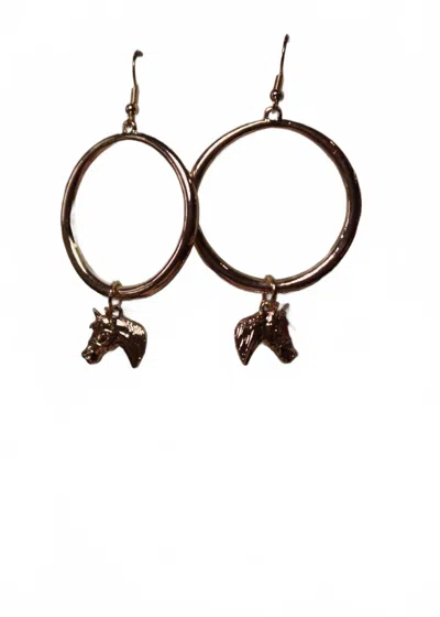 West & Co. Women's Horse Head Hoop Earrings In Gold In Metallic