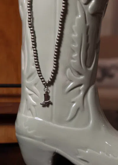 West & Co. Women's Millie Cowboy Boot Charm Necklace In Silver In Transparent