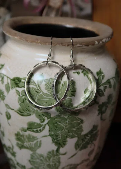 West & Co. Women's Stamped Dangle Hoop Earrings In Silver