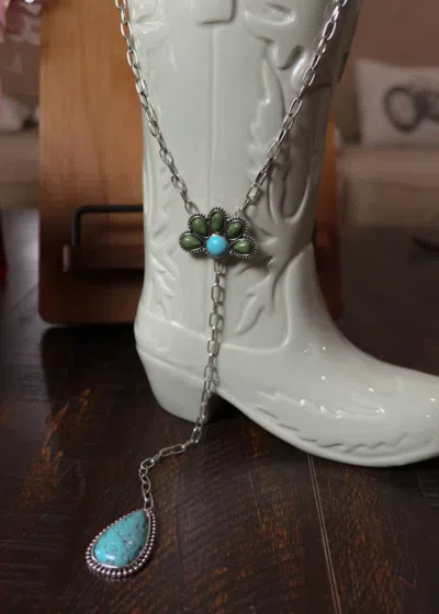West & Co. Women's Teardrop Necklace In Turquoise In Metallic