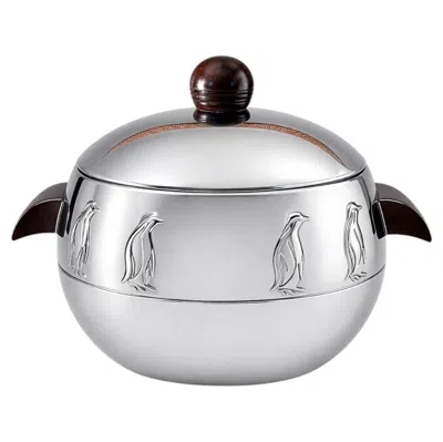 Pre-owned West Bend Mcm Chrome "penguin" Ice Bucket By  Manufacturing In Brown
