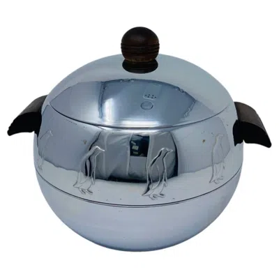 Pre-owned West Bend Vintage Mcm Chrome "penguin" Ice Bucket By  Manufacturing In Gray