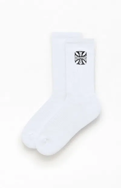 West Coast Choppers Core Logo Crew Socks In White