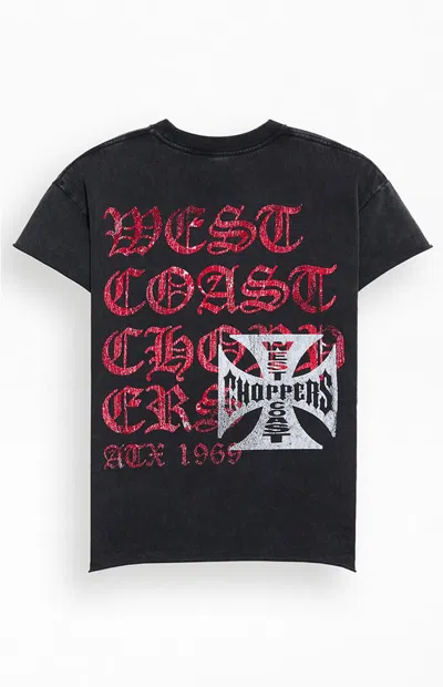 West Coast Choppers Men's Cap Sleeve T-shirt In Washed Black