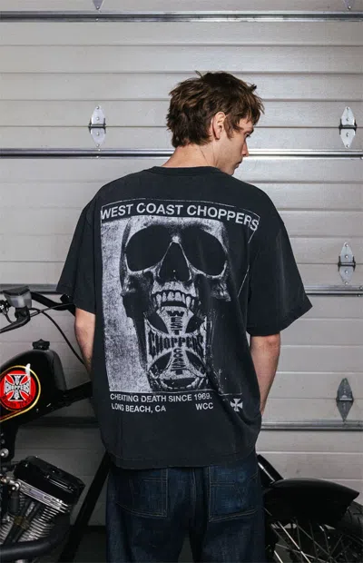 West Coast Choppers Men's Cheating Death T-shirt In Washed Black