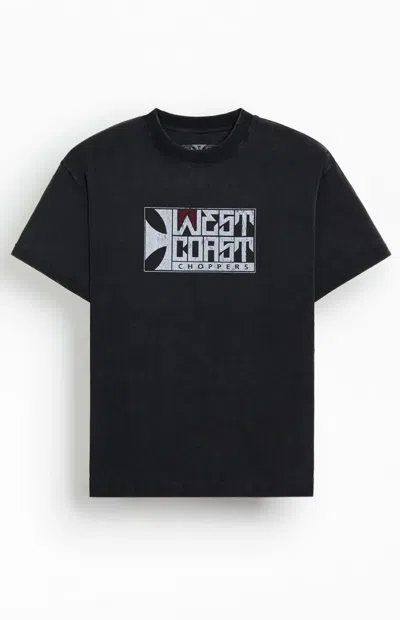 West Coast Choppers Men's Iron Block T-shirt In Washed Black