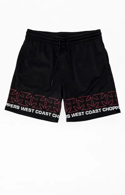 West Coast Choppers Men's Wrapped Mesh Shorts In Black