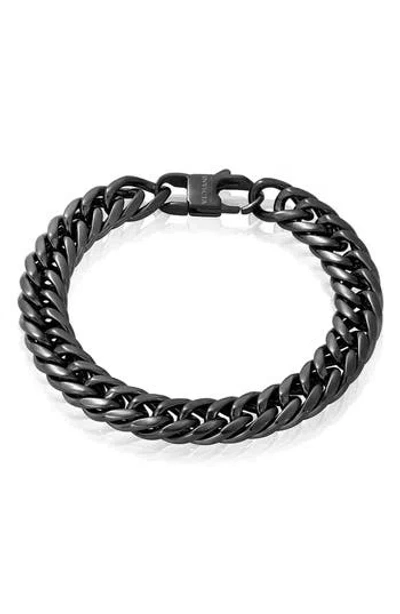 West Coast Jewelry Mens' 11.5mm Curb Link Chain Bracelet In Black