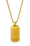 West Coast Jewelry Mens' Brushed Stainless Steel Dog Tag Necklace In Gold