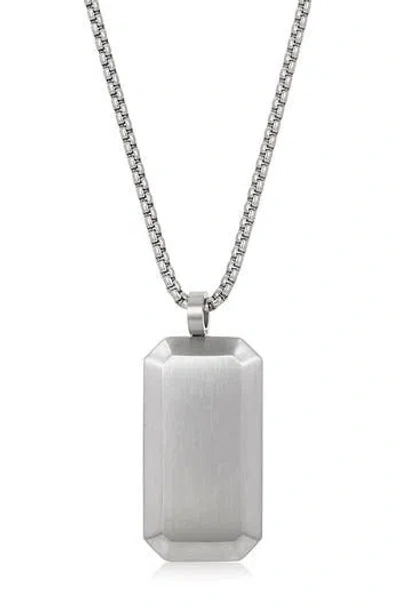 West Coast Jewelry Mens' Brushed Stainless Steel Dog Tag Necklace In Silver
