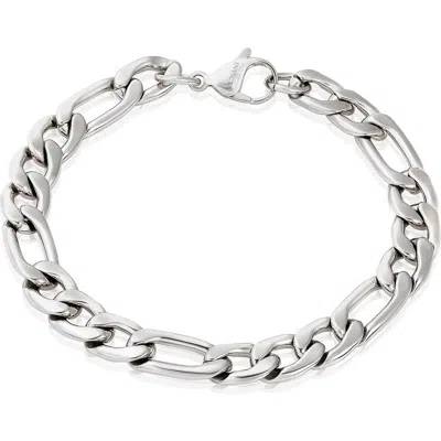 West Coast Jewelry Mens' Stainless Steel Figaro Chain Bracelet In Silver