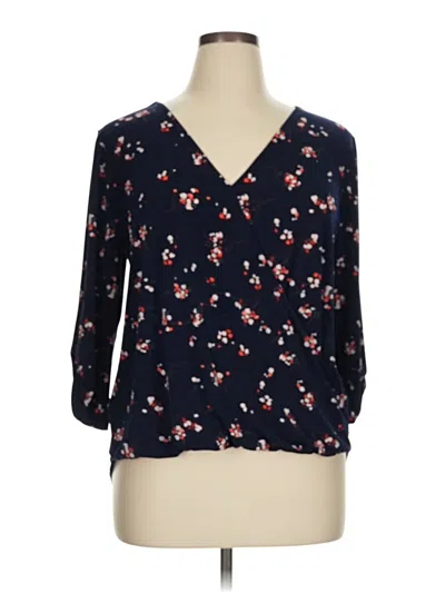Pre-owned West K 3/4 Sleeve Blouse In Blue