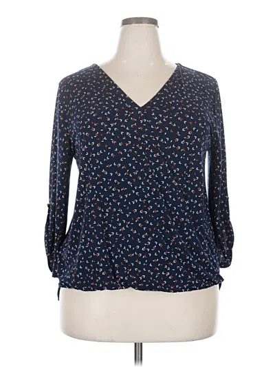 West K 3/4 Sleeve Blouse In Blue