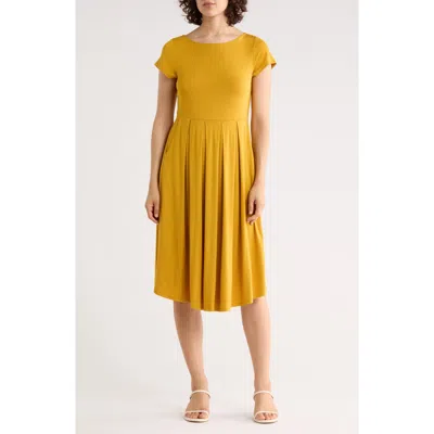 West K Ei Cap Sleeve Knit Midi Dress In Yellow