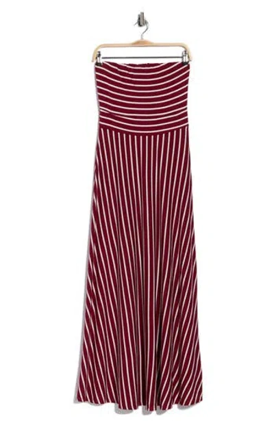 West K Ei Striped Strapless Maxi Dress In Multi
