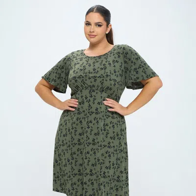West K Elli Plus Size Short Sleeve Dress In Green