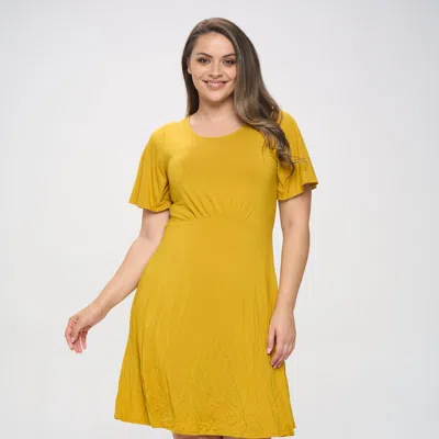 West K Elli Plus Size Short Sleeve Dress In Yellow