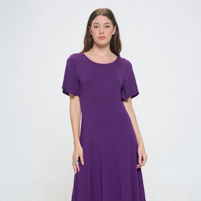 West K Elli Short Sleeve Dress In Purple