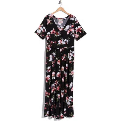 West K Floral Wide Leg Jumpsuit In Black Floral