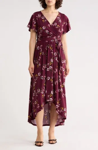 West K Flutter Sleeve High-low Dress In Multi